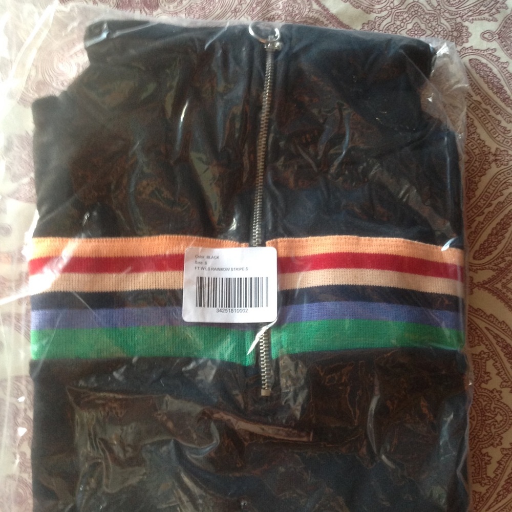 NWT Full Tilt Rainbow Stripe Half Zip Sweatshirt - Picture 7 of 7
